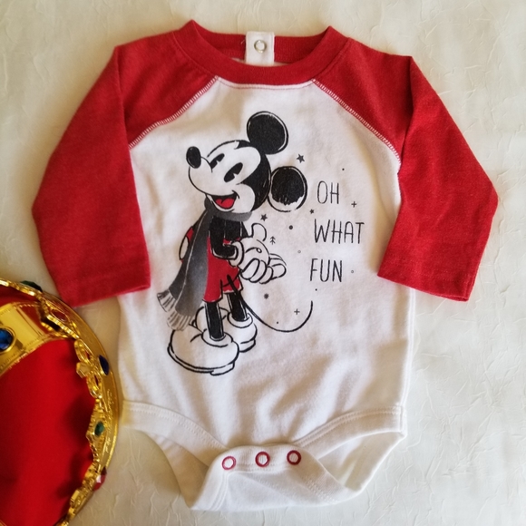 Disney Other - SOLD Disney Kids baby basics 3 months Bodysuit Long-sleeve White|Red